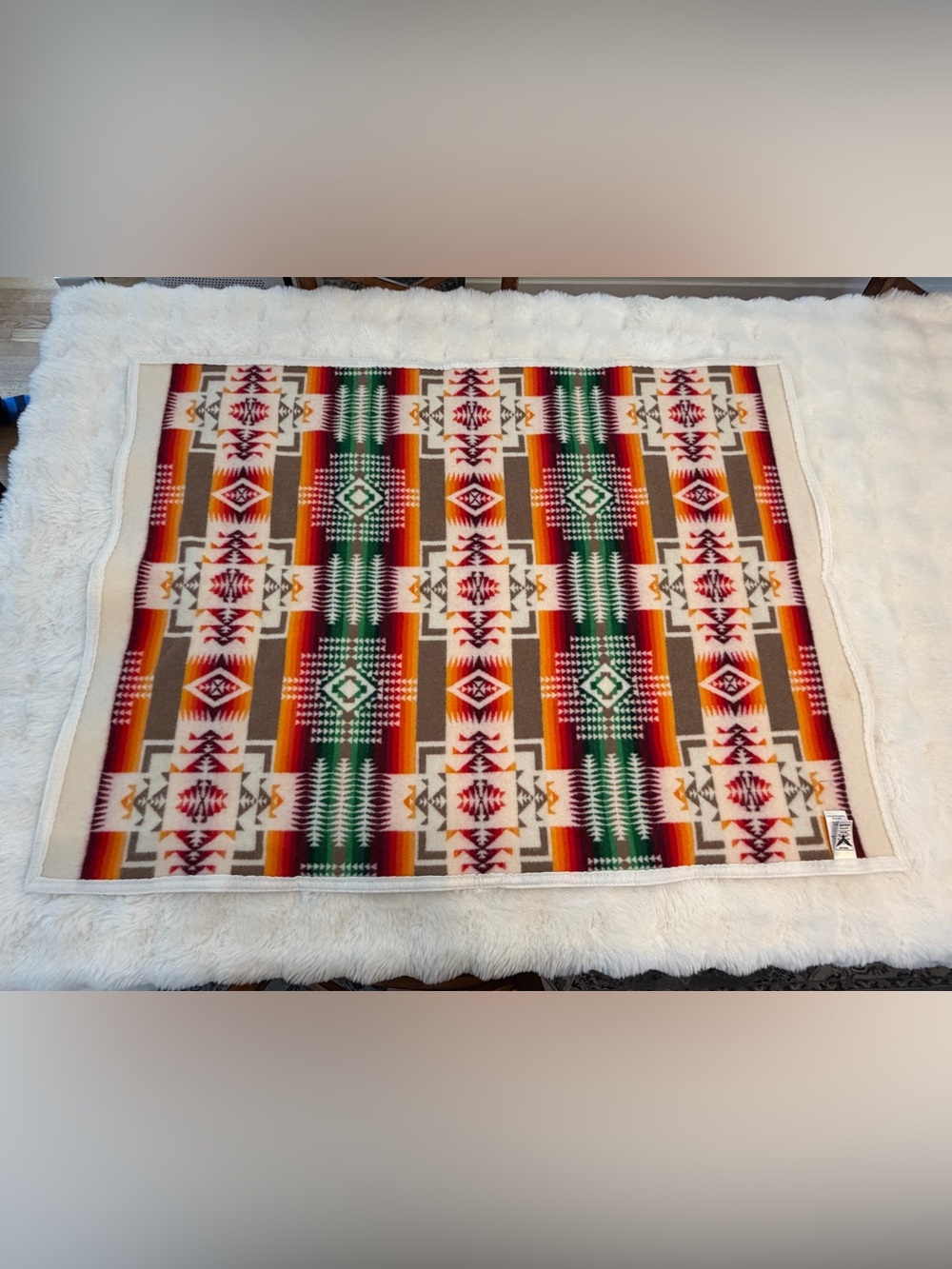 Pendleton Beaver State Wool Chief Joseph Southwest Pattern Baby Blanket